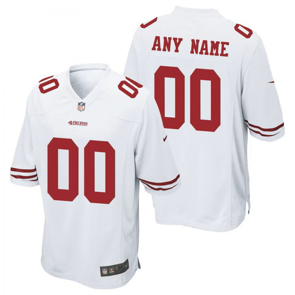San Francisco 49ers Nike Game Youth Custom Player Jersey - White-GridironStore